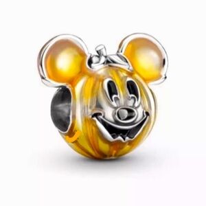 S925 Sterling Silver Disney Inspired Mickey Mouse Pumpkin Charm - NWT